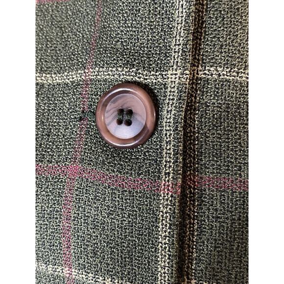 Twee For Petes Sake Women Size 8 Green Window Pane Quiet Money Vintage Blazer - Picture 6 of 8
